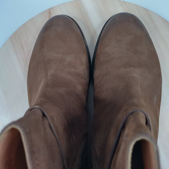 FRANCO SARTO KACEY Leather Strappy Ankle Boots Distressed Brown Women US 12M - Picture 7 of 13